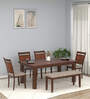 Henry 6 Seater Dining Set with Bench in Antique Oak Finish