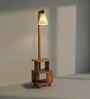 Henry Wooden Shelf Floor Lamp with Wooden Shade & Brown Base