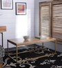 Herringbone Solid Wood Coffee Tables in Natrual Finish