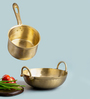 Bronze 10 Inch/3 Litre Kadai & 7.6 Inch/2Litre Sauce Pan Combo Set of 2