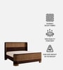 Heritage Cane Upholstered Bed in Linen With Oak wood Frame