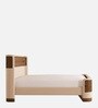 Heritage Cane Upholstered Bed in Linen With Oak wood Frame