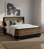 Heritage Cane Upholstered Bed in Linen With Oak wood Frame
