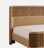 Heritage Cane Upholstered Bed in Linen With Oak wood Frame
