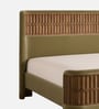 Heritage Cane Upholstered Bed in Linen With Oak wood Frame