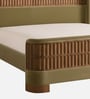 Heritage Cane Upholstered Bed in Linen With Oak wood Frame