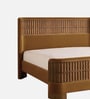 Heritage Cane Upholstered Bed in Linen With Oak wood Frame