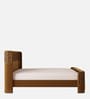 Heritage Cane Upholstered Queen Size Bed in Linen With Oak wood Frame