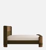 Heritage Cane Upholstered Queen Size Bed in Linen With Oak wood Frame