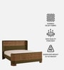 Heritage Cane Upholstered Queen Size Bed in Linen With Oak wood Frame