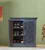 Heritage Solid Wood Hand Carved Sideboard in Blue Finish