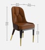 Herno Leatherette Dining Chair In Tan And Grey Color