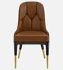 Herno Leatherette Dining Chair In Tan And Grey Color