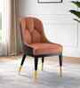 Herno Leatherette Dining Chair In Tan And Light Grey Color