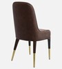 Herno Leatherette Dining Chair In Tan And Light Grey Color