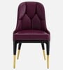 Herno Leatherette Dining Chair In Tan And Maroon Color