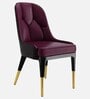 Herno Leatherette Dining Chair In Tan And Maroon Color