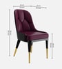Herno Leatherette Dining Chair In Tan And Maroon Color