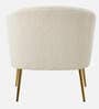 Herrin Boucle Fabric Barrel Chair In Ivory Colour