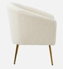 Herrin Boucle Fabric Barrel Chair In Ivory Colour