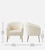 Herrin Boucle Fabric Barrel Chair In Ivory Colour