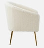 Herrin Boucle Fabric Barrel Chair In Ivory Colour