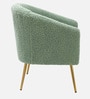 Herrin Boucle Fabric Barrel Chair In Sage Colour