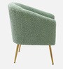 Herrin Boucle Fabric Barrel Chair In Sage Colour