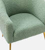 Herrin Boucle Fabric Barrel Chair In Sage Colour