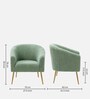 Herrin Boucle Fabric Barrel Chair In Sage Colour