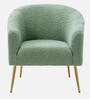 Herrin Boucle Fabric Barrel Chair In Sage Colour