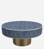 Herringbone Bone Inlay Coffee Table in Indigo & Gold Finish