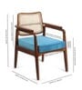 Hertz Solid Wood Arm Chair in Brown & Blue Color