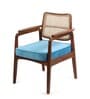 Hertz Solid Wood Arm Chair in Brown & Blue Color