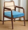 Hertz Solid Wood Arm Chair in Brown & Blue Color