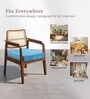 Hertz Solid Wood Arm Chair in Brown & Blue Color