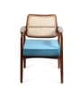 Hertz Solid Wood Arm Chair in Brown & Blue Color
