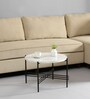 Hesin Metal Coffee Table With Terrazzo Top In Black Colour