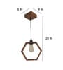 Hex Brown Solid Wood Single Hanging Light