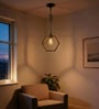 Hex Brown Solid Wood Single Hanging Light