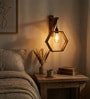 Hex Wooden Novelty Wall Light (Natural Wood)