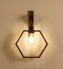 Hex Wooden Novelty Wall Light (Natural Wood)