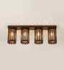 Hexa 4 Lights Brown Solid Wood Flush Mounted Ceiling Light