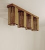 Hexa 4 Lights Brown Solid Wood Flush Mounted Ceiling Light