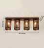 Hexa 4 Lights Brown Solid Wood Flush Mounted Ceiling Light