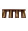 Hexa 4 Lights Brown Solid Wood Flush Mounted Ceiling Light