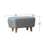 Hexa Acacia Wood Pouffe in Grey Raffia Fabric