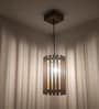 Hexa Brown Solid Wood Single Hanging Light