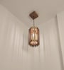 Hexa Brown Solid Wood Single Hanging Light