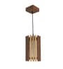 Hexa Brown Solid Wood Single Hanging Light